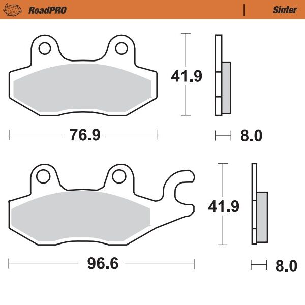 Moto-Master RoadPRO Sinder Brake Pad Rear - Sintered Metal - 402902