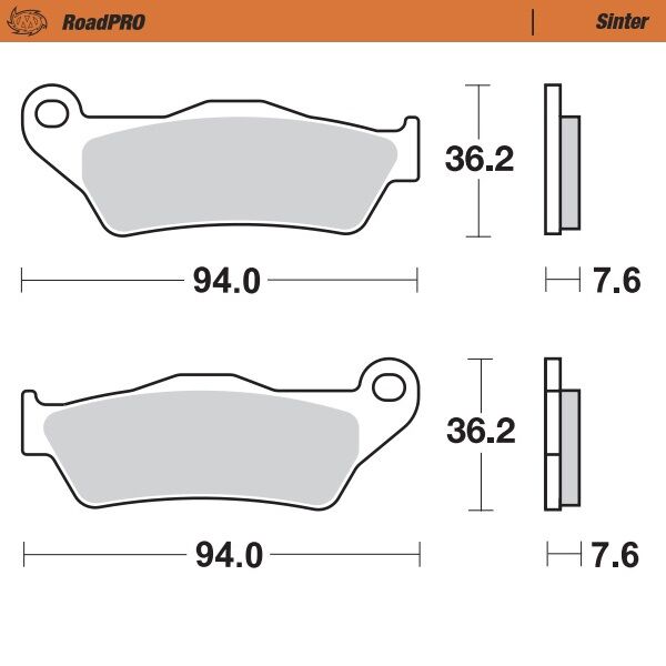 Moto-Master RoadPRO Sinder Brake Pad Rear - Street, Sintered Metal