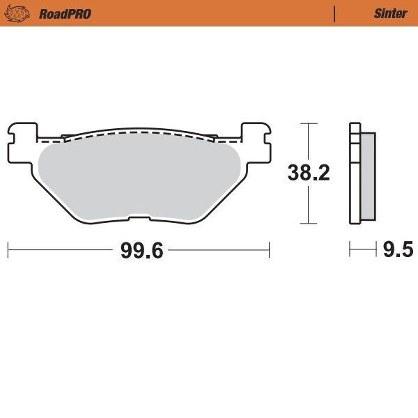 Moto-Master RoadPRO Sinder Brake Pad Rear - Sintered Metal - 405802