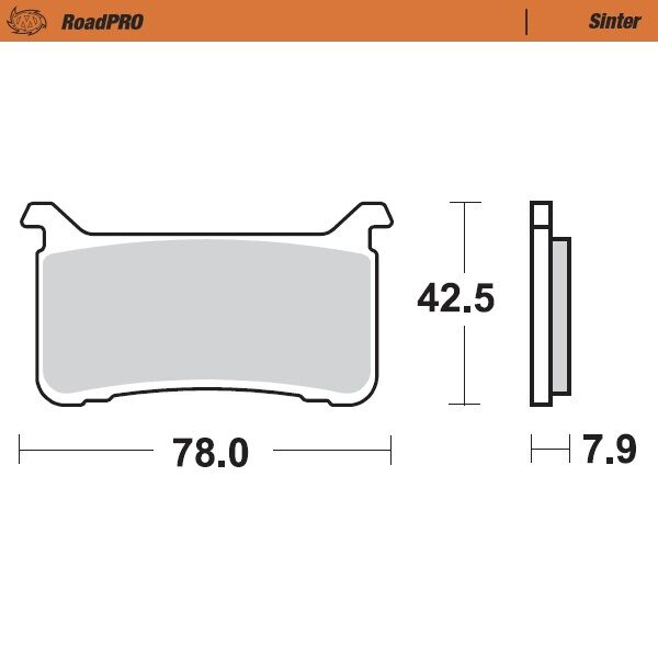 Moto-Master RoadPRO Sinder Brake Pad Front - Sintered Metal - 413101