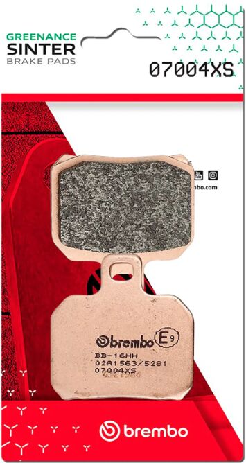 Brembo BRAKE PAD SINTER XS PRIME LINE - Front, Rear, Sintered Metal - 07004XS