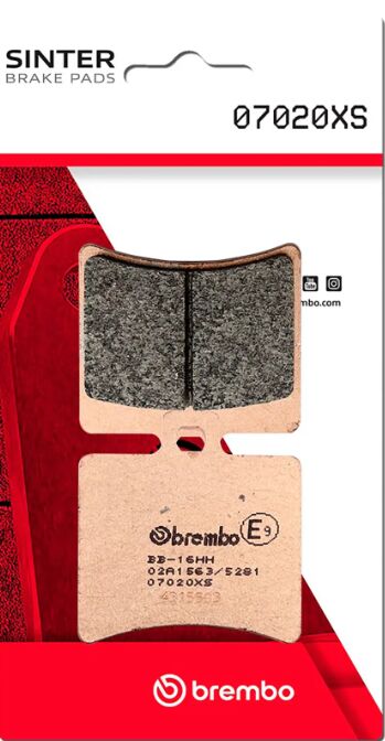 Brembo BRAKE PAD SINTER XS PRIME LINE - Front, Rear, Sintered Metal - 07020XS