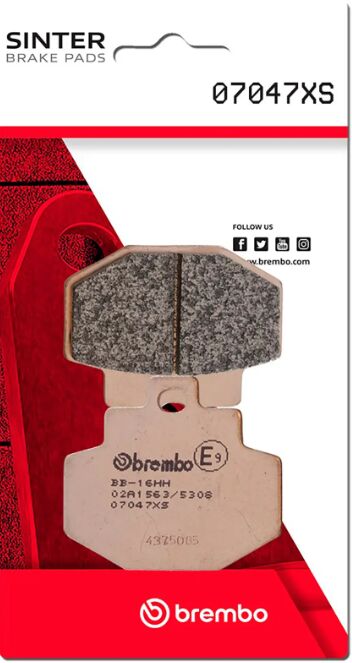 Brembo BRAKE PAD SINTER XS PRIME LINE - Front, Rear, Sintered Metal - 07047XS