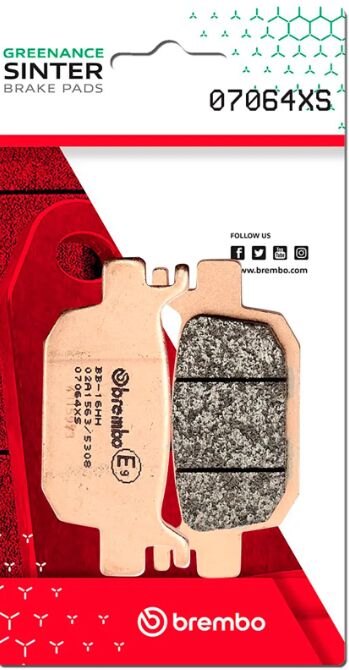 Brembo BRAKE PAD SINTER XS PRIME LINE - Front, Rear, Sintered Metal - 07064XS
