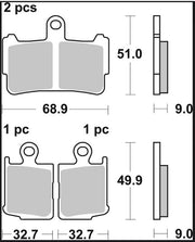 Brembo BRAKE PAD SINTER SA PRIME LINE - Sintered Metal - 07HO37SA