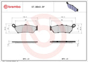 Brembo BRAKE PAD SINTER SP PRIME LINE - Rear, Sintered Metal