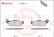 Brembo BRAKE PAD CARBON CERAMIC TT PRIME LINE - Front, Rear - 07BB04TT