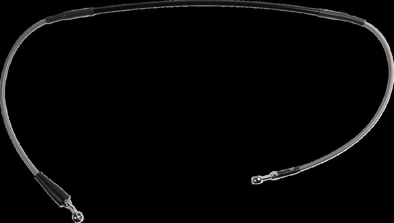 Moose Offroad Hard-parts Stainless Steel Braided Brake Line - Front, Braided, Silver - H01-1-038/P-CL