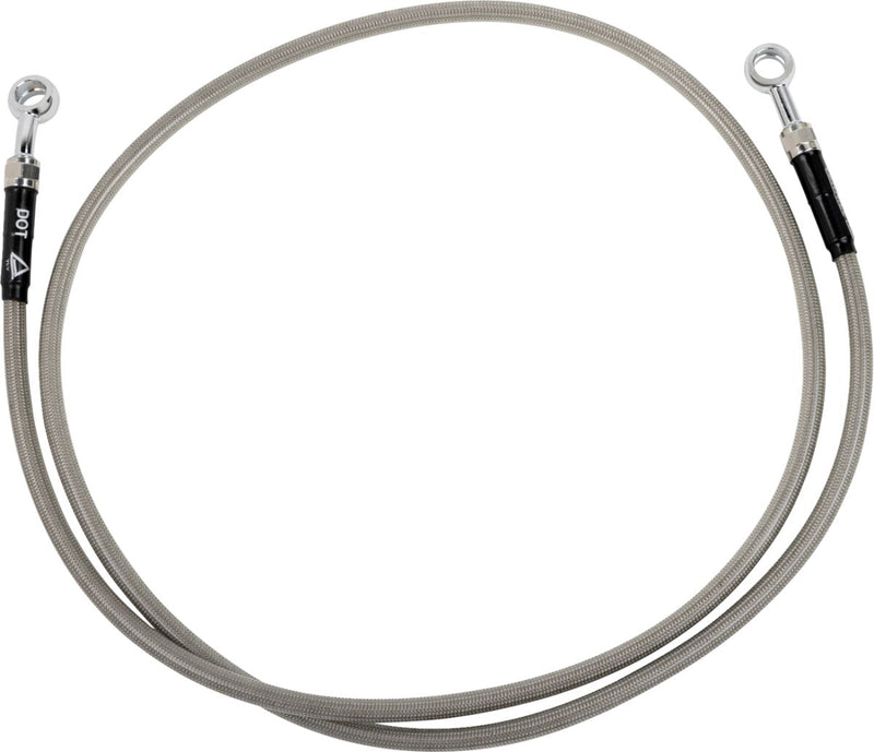 Moose Offroad Hard-parts Stainless Steel Braided Brake Line - Front, Braided, Silver - H01-1-020/P
