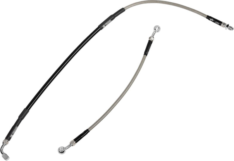 Moose Offroad Hard-parts Stainless Steel Braided Brake Line - Rear, Braided, Silver - B05-2-012/P
