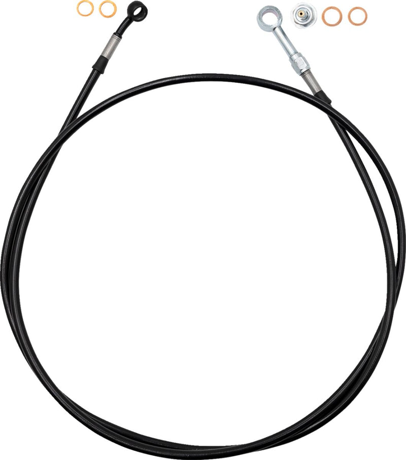 FAT Baggers INC. EZ Install Brake Line - Black, Clear PVC Coating - 100067-B