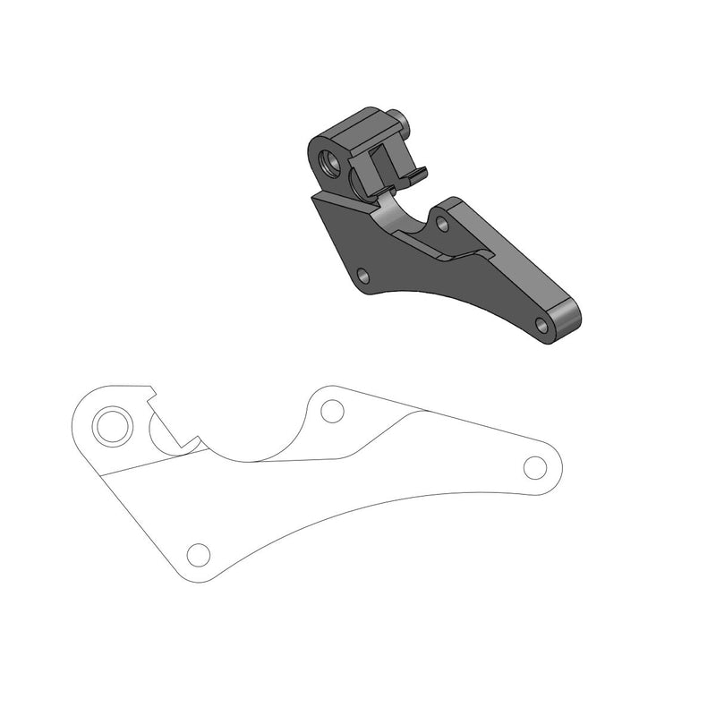 Moto-Master Supermoto Street Rotor Adapter Bracket - Black - Brake Caliper - 211009