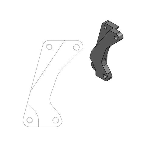 Moto-Master Supermoto Street Rotor Adapter Bracket - Black - Brake Caliper - 211011