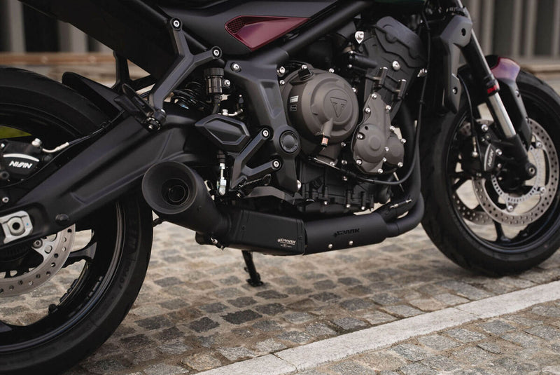 SPARK 60'S Silencer Full Exhaust System, Collector with pre-silencer BOX in AISI 304 stainless steel - Matte Black, Full System