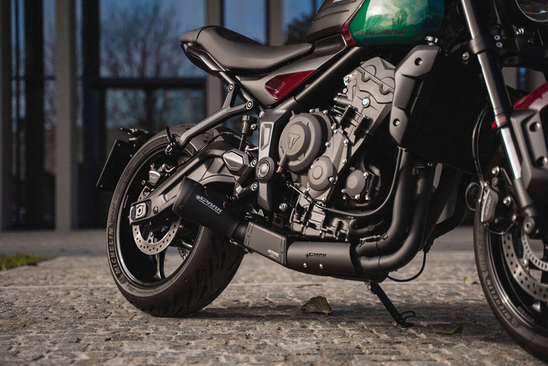 SPARK 60'S Silencer Full Exhaust System, Collector with pre-silencer BOX in AISI 304 stainless steel - Matte Black, Full System