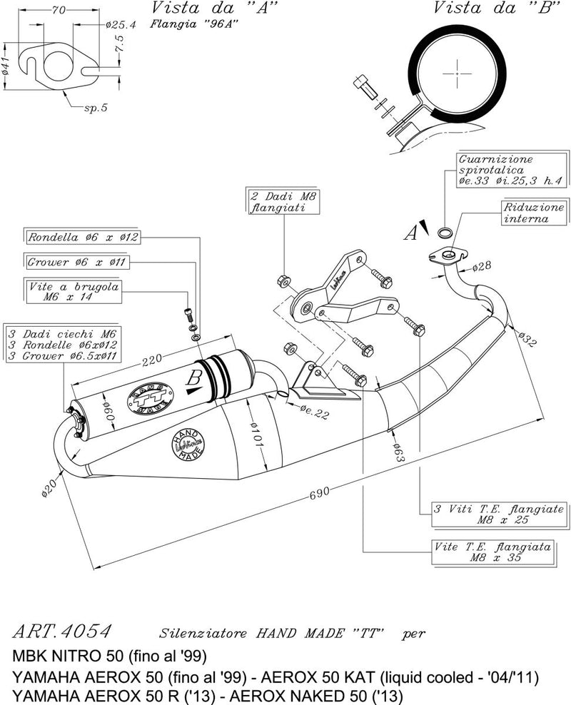 LEOVINCE Hand Made TT Stainless Steel Full-System Exhaust - Silver, Full System - 4054