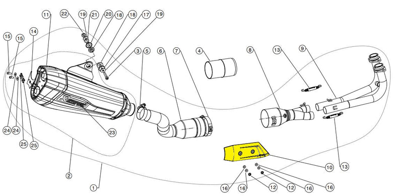 Akrapovic Heat Shield - Akrapovic Replacement Part - Silver - P-HSYA14