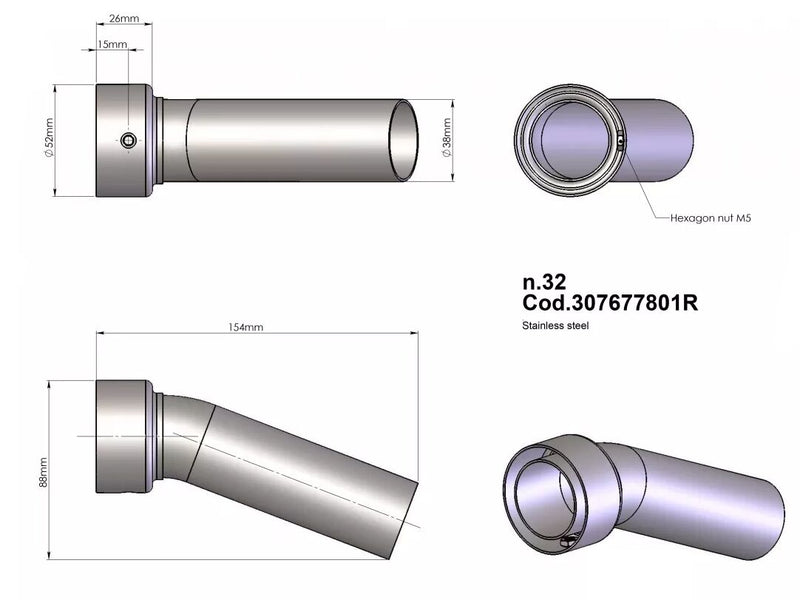 LEOVINCE DB Killer Insert - Decibel Killer, Noise Damper Insert - 307677801R