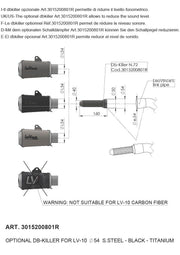 LEOVINCE DB Killer Insert - Decibel Killer, Noise Damper Insert - 3015200801R