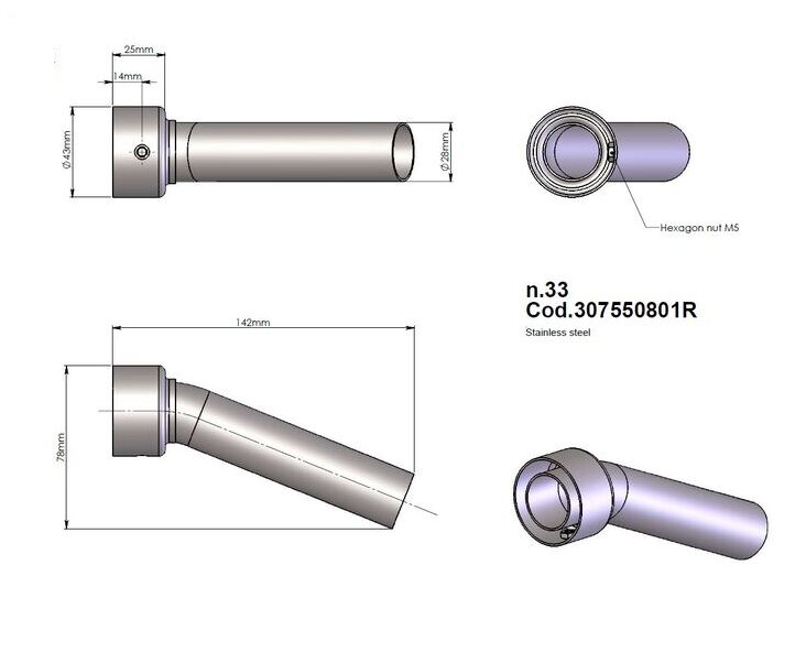 LEOVINCE DB Killer Insert - Decibel Killer, Noise Damper Insert - 307550801R