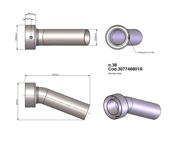 LEOVINCE DB Killer Insert - Decibel Killer, Noise Damper Insert - 307746801R