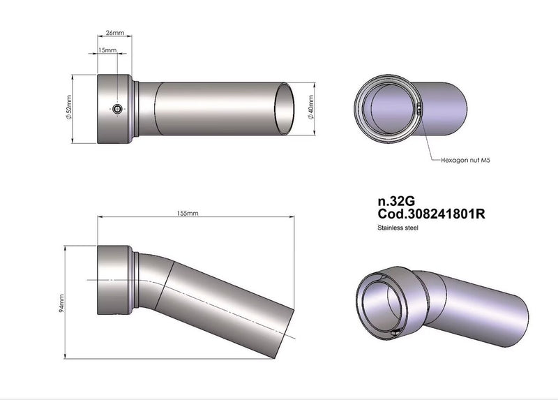 LEOVINCE DB Killer Insert - Decibel Killer, Noise Damper Insert - 308241801R