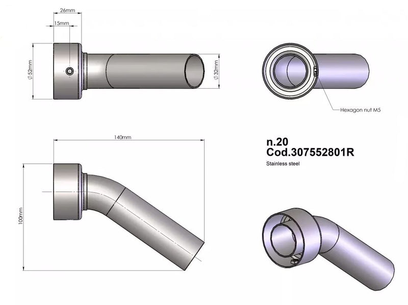LEOVINCE DB Killer Insert - Decibel Killer, Noise Damper Insert - 307552801R