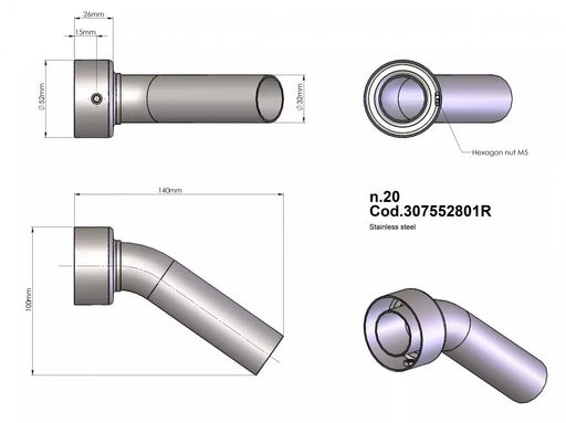 LEOVINCE DB Killer Insert - Decibel Killer, Noise Damper Insert - 307552801R