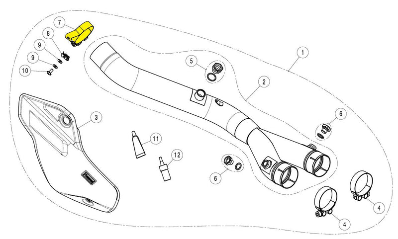 Akrapovic Exhaust Clamp - Silver - P-R186