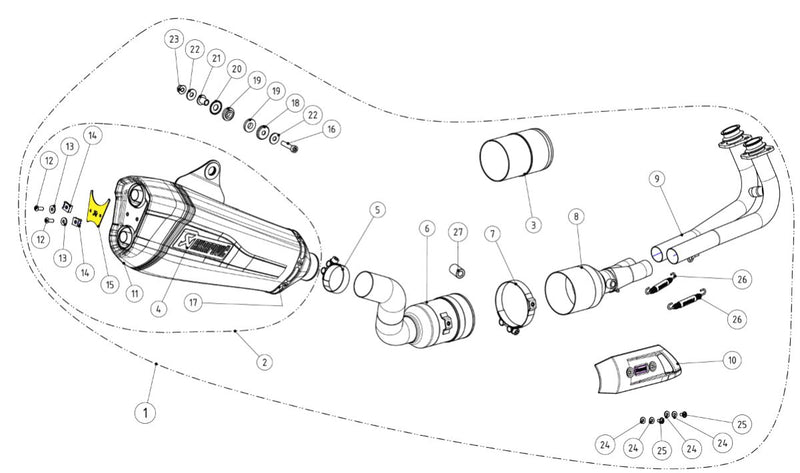 Akrapovic Muffler Bracket - Silver - P-X189