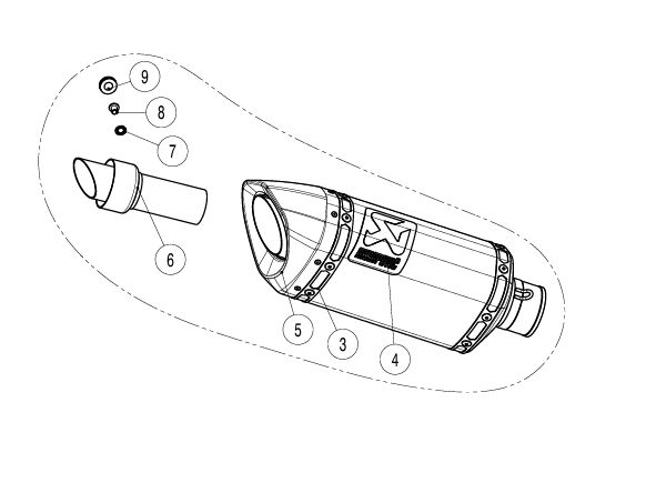 Akrapovic Replacement Muffler - Racing Line - M-AP02102C
