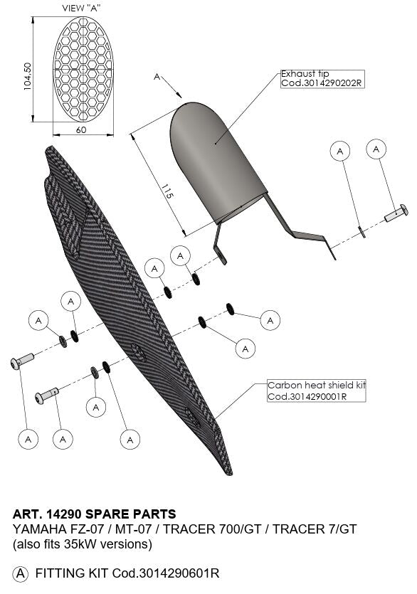 LEOVINCE Custom Exhaust Tip - MT-07 - Muffler Tip