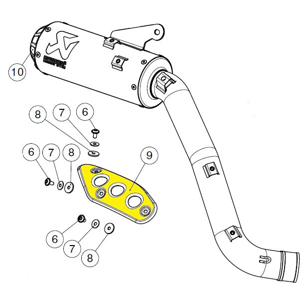 Akrapovic Heat Shield - Akrapovic Replacement Part - Silver - P-HSY7R3