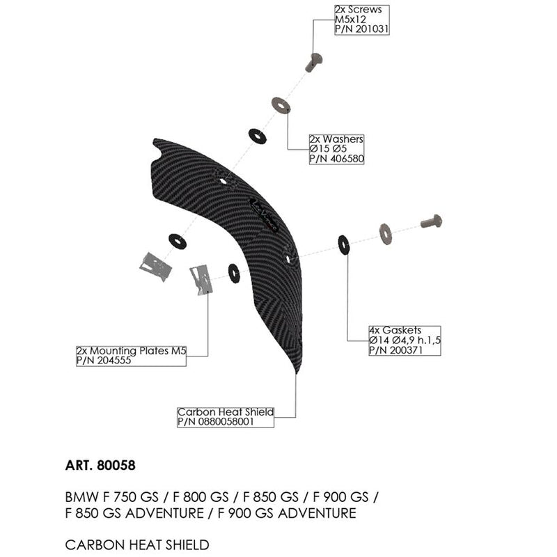 LEOVINCE Heat Shield - Black - 80058