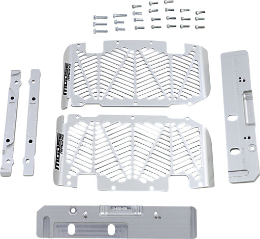 Moose Offroad Hard-parts Radiator Guards - Brushed Aluminium, Silver