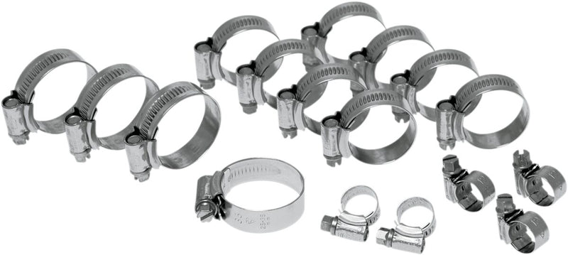 Samco Sport Radiator Clamp Kit - Silver, Radiator Hose - CK YAM-17