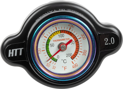 Moose Offroad Hard-parts Radiator Cap with Temperature Gauge - Black,  White - I15-5201B