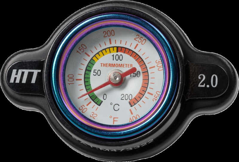 Moose Offroad Hard-parts Radiator Cap with Temperature Gauge - Black,  White - I15-6202B