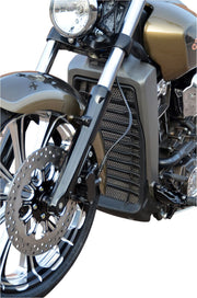 Klock Werks Outrider Radiator Guard - Natural, Silver