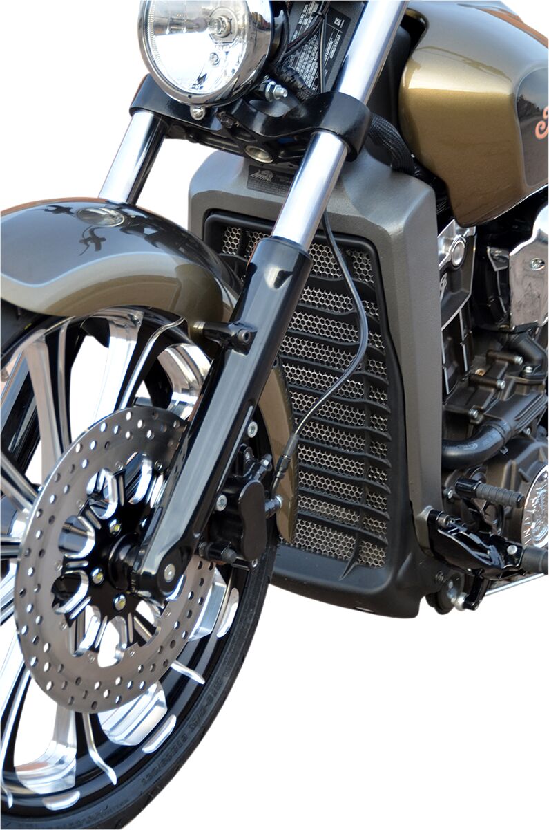 Klock Werks Outrider Radiator Guard - Natural, Silver