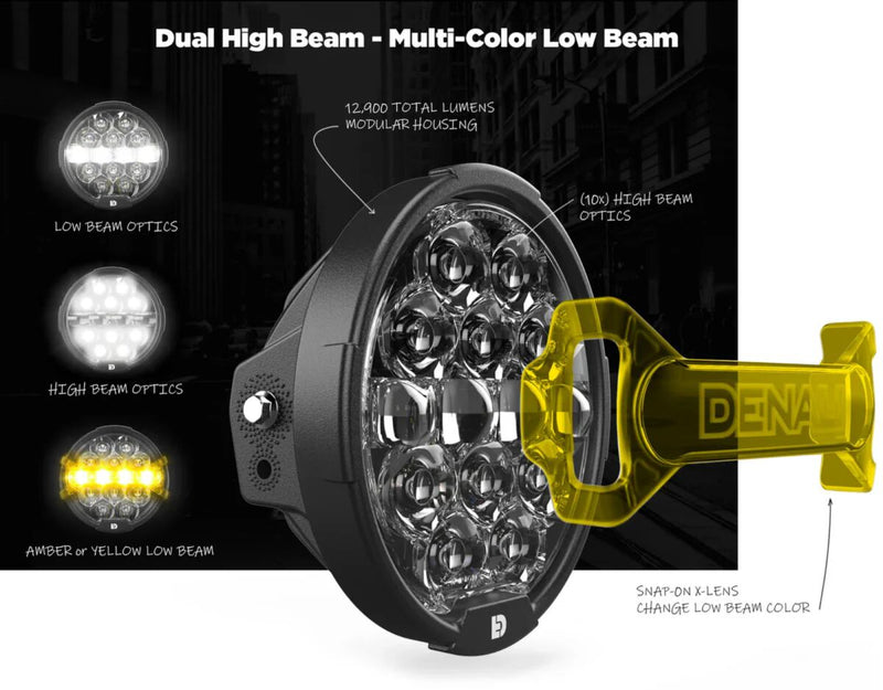 Denali Ace-One Headlight Kit with Denali Lighting - Custom Replacement, Driving Light, High Beam