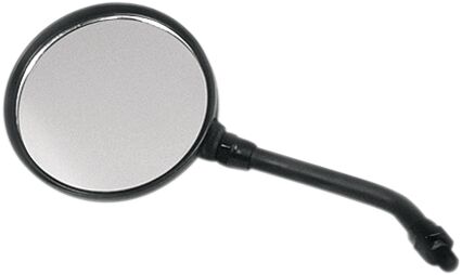 EMGO Round Kawasaki KZ Style Universal Mirror - Black,  Satin - Side View - 20-29605