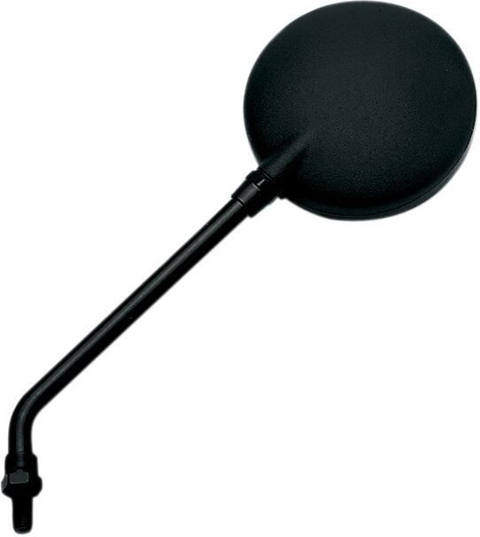EMGO Round Kawasaki KZ Style Universal Mirror - Black,  Satin - Side View - 20-29610