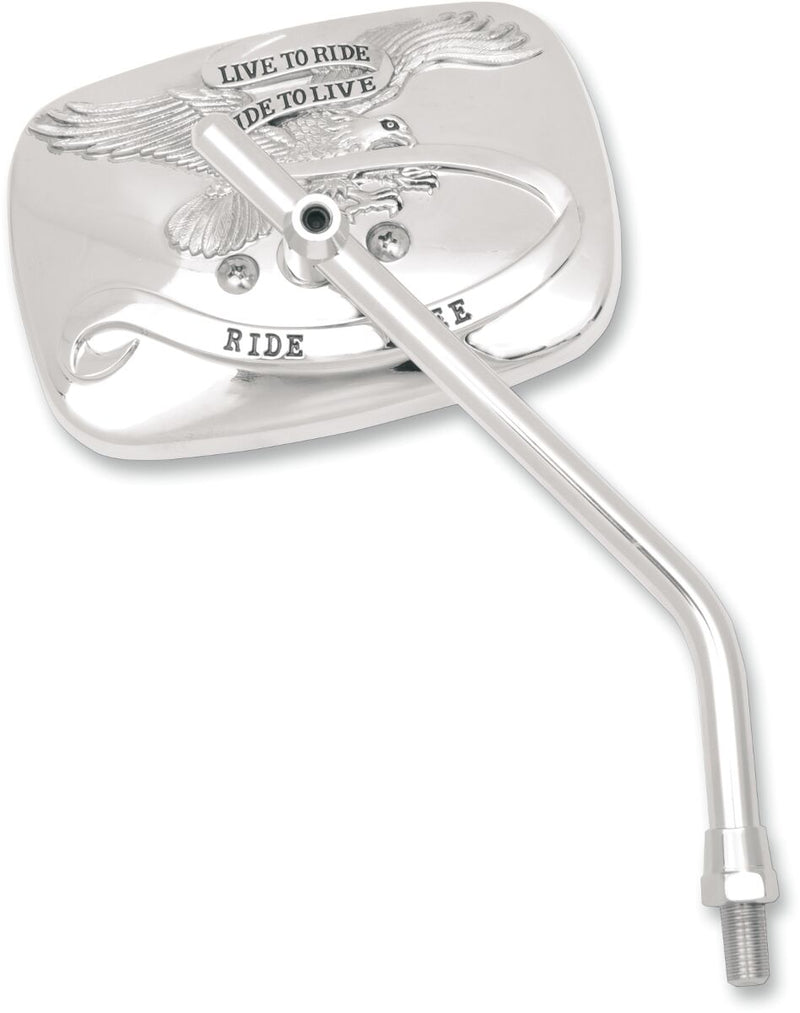 EMGO "Ride Free" Steel Mirror - Chrome,  Silver - Side View - 20-31754A