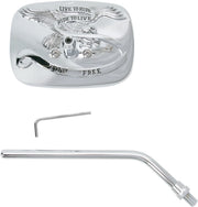 EMGO "Ride Free" Steel Mirror - Chrome,  Silver - Side View - 20-31756A