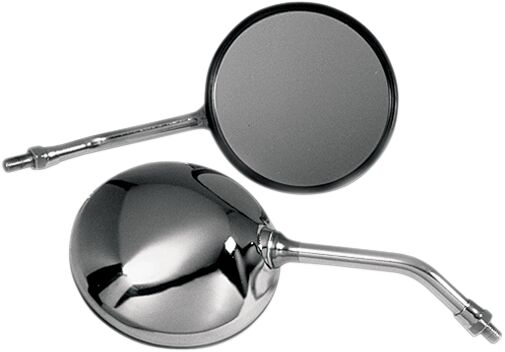 EMGO Round Honda CB Style Universal Mirror - Chrome,  Silver - Side View - 20-37300