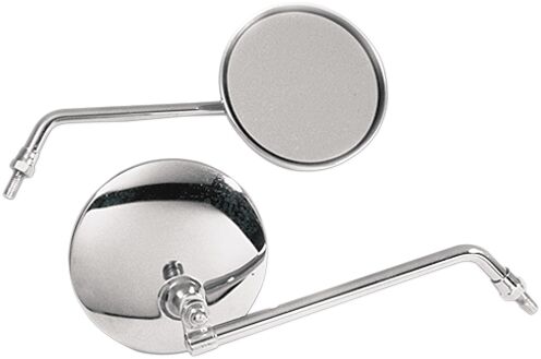 EMGO Round Honda CB Style Universal Mirror - Chrome,  Silver - Side View - 20-42408