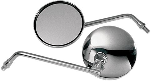 EMGO Round Honda CB Style Universal Mirror - Chrome,  Silver - Side View - 20-42410