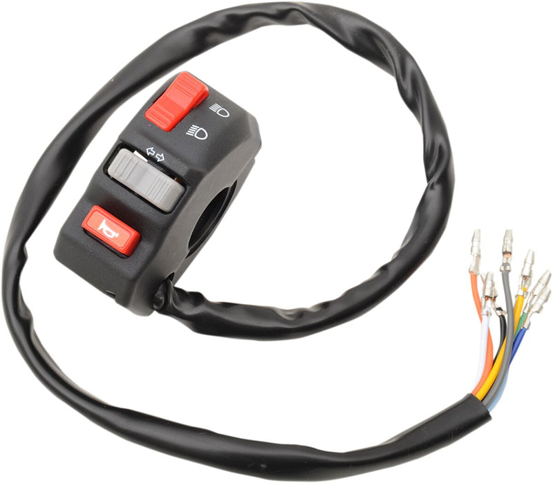 EMGO Universal Left-Side Handlebar Switch - Black,  Grey,  Red