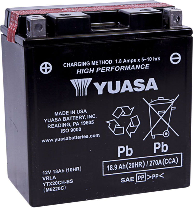 Yuasa High Performance AGM Maintenance-Free Battery - YTX - AGM Maintenance Free - YTX20CH-BS(CP)